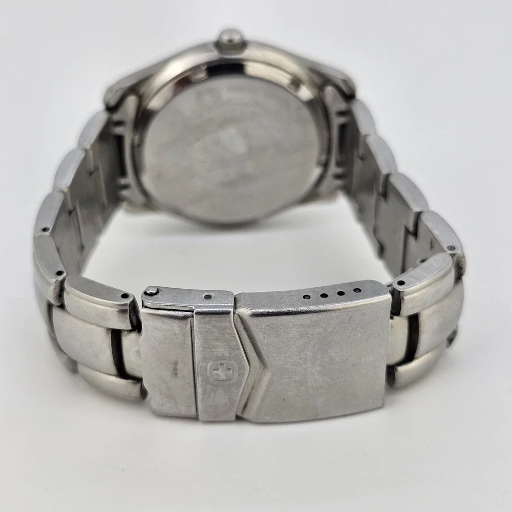 Wenger SKA Watch Men 38MM Blue Dial Day Date Gray‎ Band 6